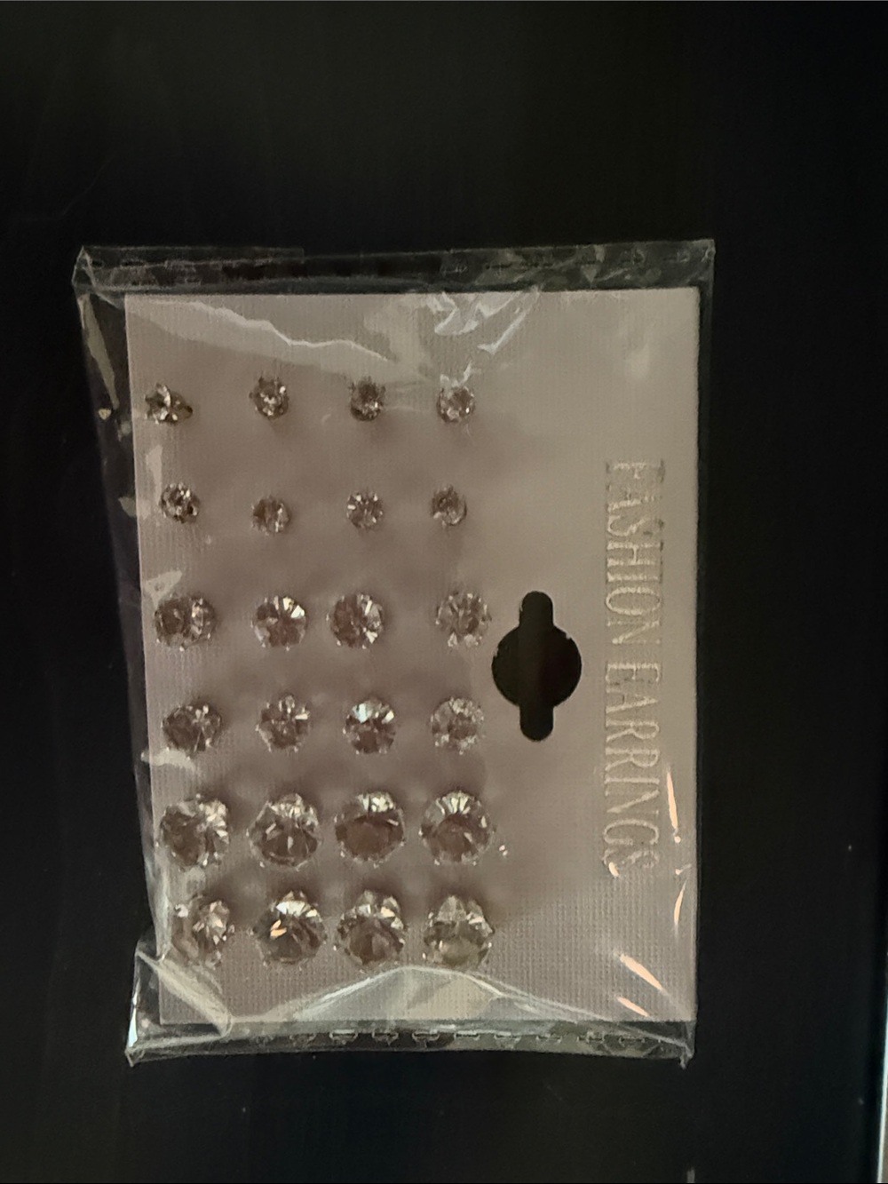 Clear Crystal Stud Earring Set - 12 Pairs
